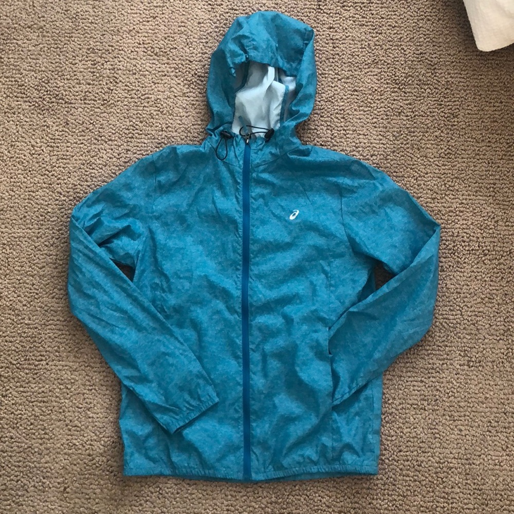 ASICS turquoise windbreaker